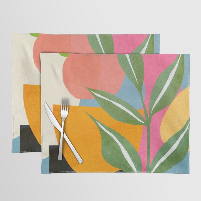 Minimal Modern Abstract Leaves 14 Placemat Gallery Image 1