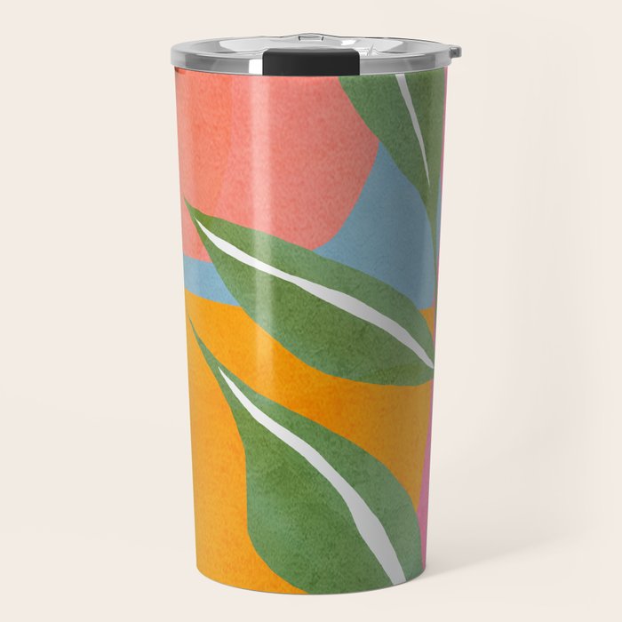 Minimal Modern Abstract Leaves 14 Travel Mug Gallery Image 1
