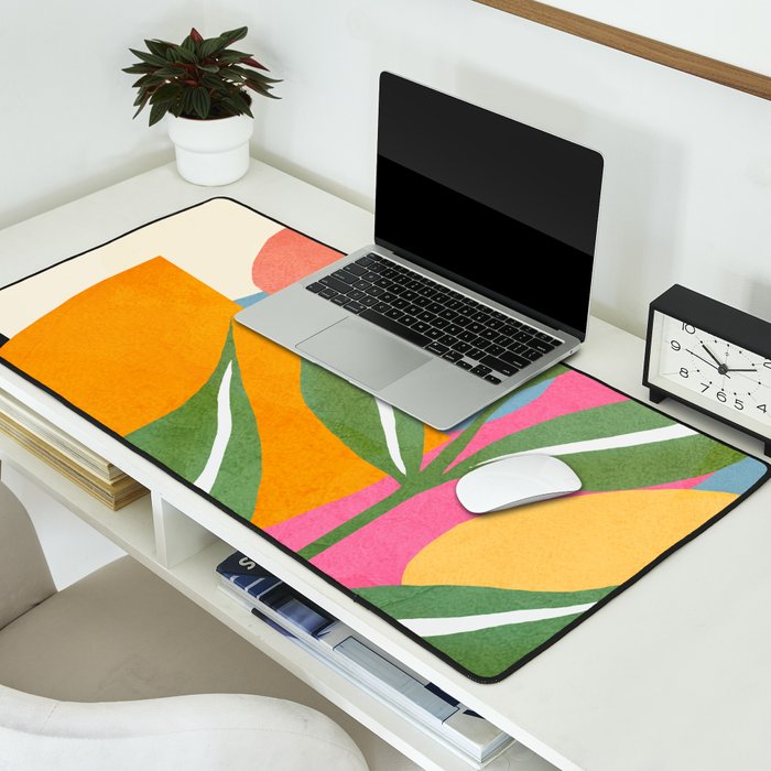 Minimal Modern Abstract Leaves 14 Desk Mat Gallery Image 2