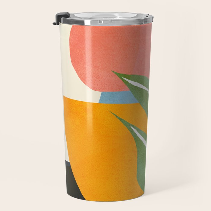 Minimal Modern Abstract Leaves 14 Travel Mug Gallery Image 3