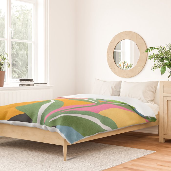Minimal Modern Abstract Leaves 14 Duvet Cover Gallery Image 2