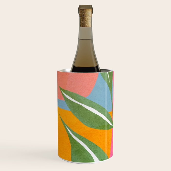 Minimal Modern Abstract Leaves 14 Wine Chiller Gallery Image 1