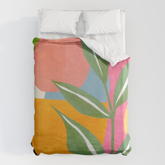 Minimal Modern Abstract Leaves 14 Duvet Cover Gallery Image 1