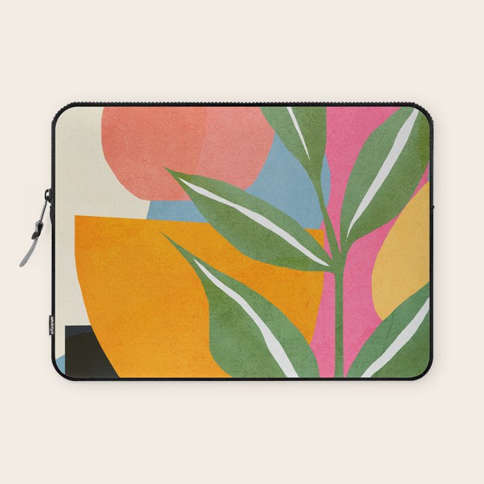 Minimal Modern Abstract Leaves 14 Laptop Sleeve Gallery Image 1