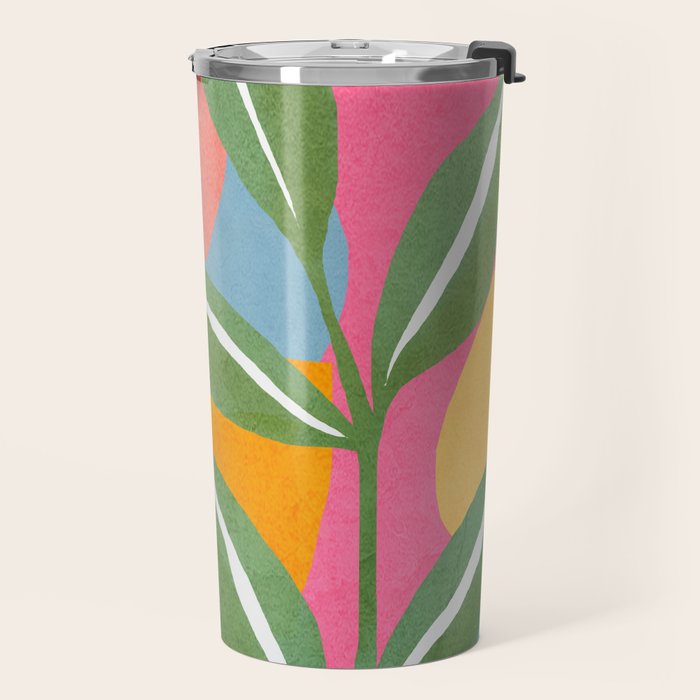 Minimal Modern Abstract Leaves 14 Travel Mug Gallery Image 2