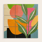 Minimal Modern Abstract Leaves 14 Wood Wall Art Gallery Image 1