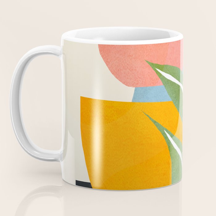 Minimal Modern Abstract Leaves 14 Coffee Mug Gallery Image 3
