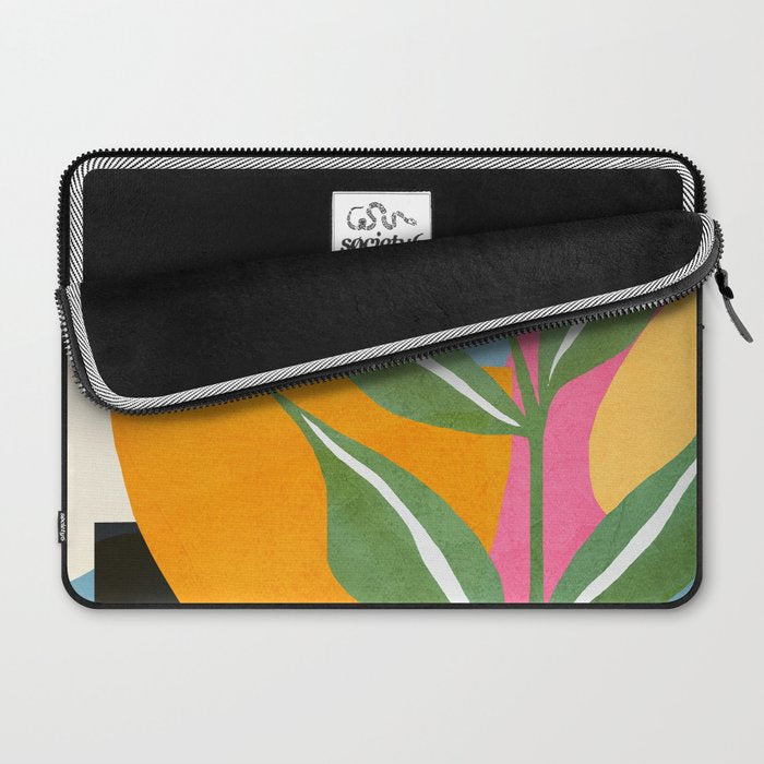 Minimal Modern Abstract Leaves 14 Laptop Sleeve Gallery Image 2