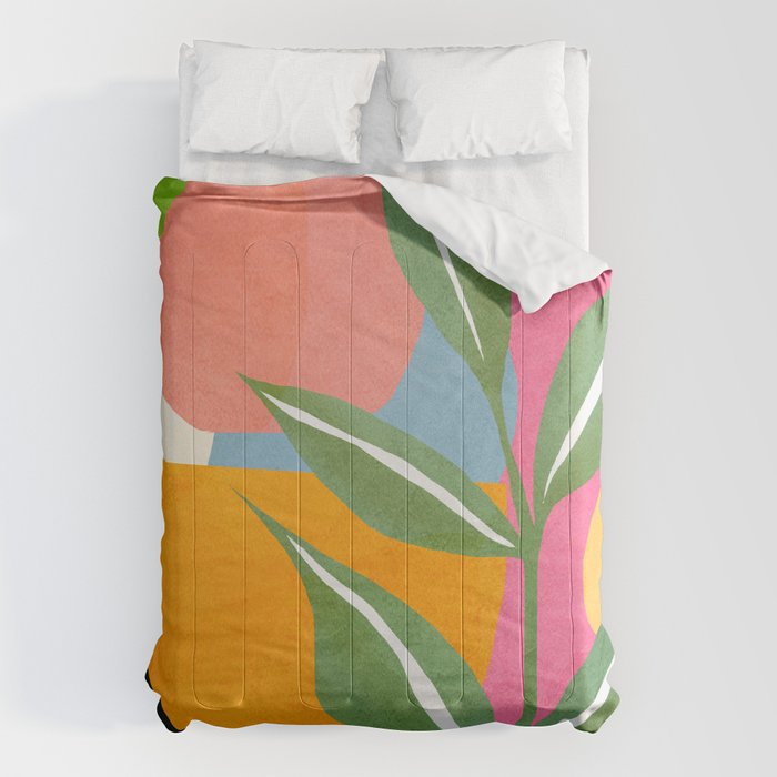 Minimal Modern Abstract Leaves 14 Comforter Gallery Image 1