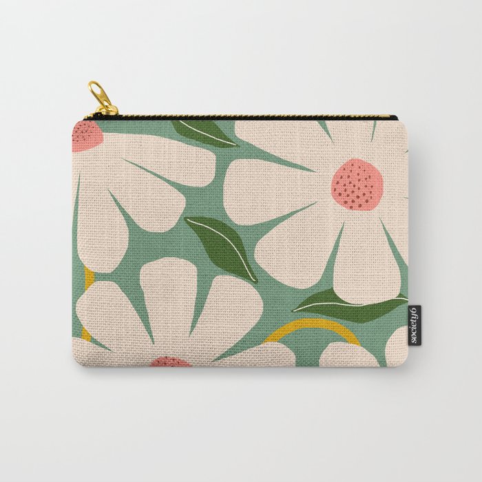 Wild Daisies - green Carry All Pouch Gallery Image 1