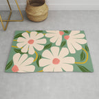 Wild Daisies - green Rug Gallery Image 1