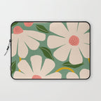 Wild Daisies - green Laptop Sleeve Gallery Image 1