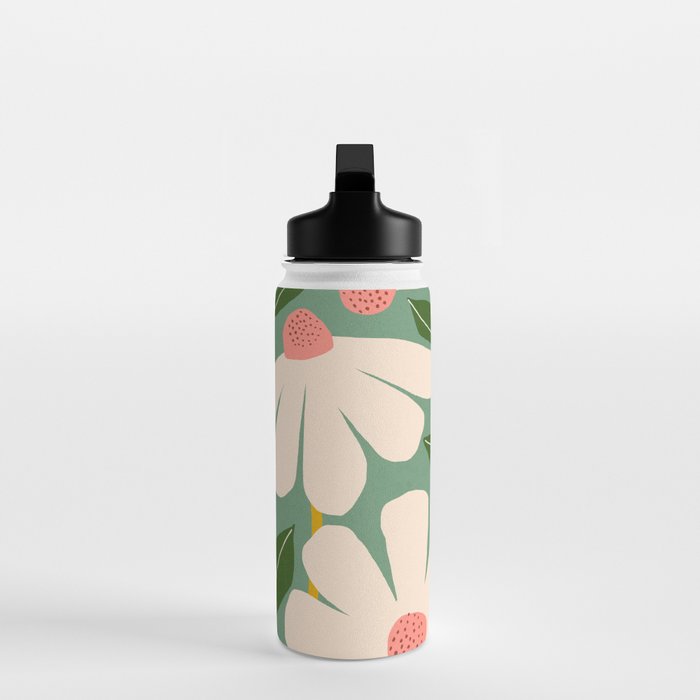 Wild Daisies - green Water Bottle Gallery Image 3