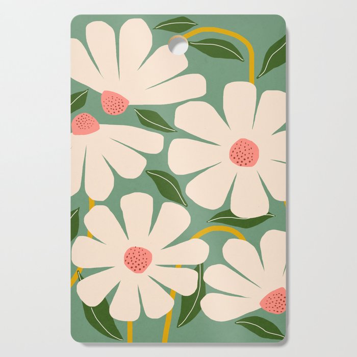 Wild Daisies - green Cutting Board Gallery Image 1