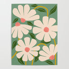 Wild Daisies - green Poster Gallery Image 4