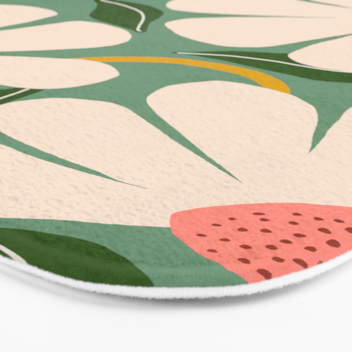 Wild Daisies - green Bath Mat Gallery Image 3