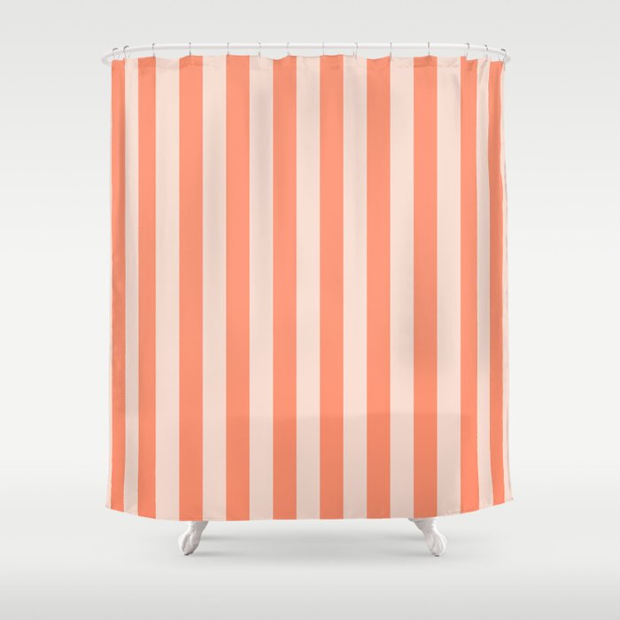 baby orange stripe  Shower Curtain Gallery Image 1