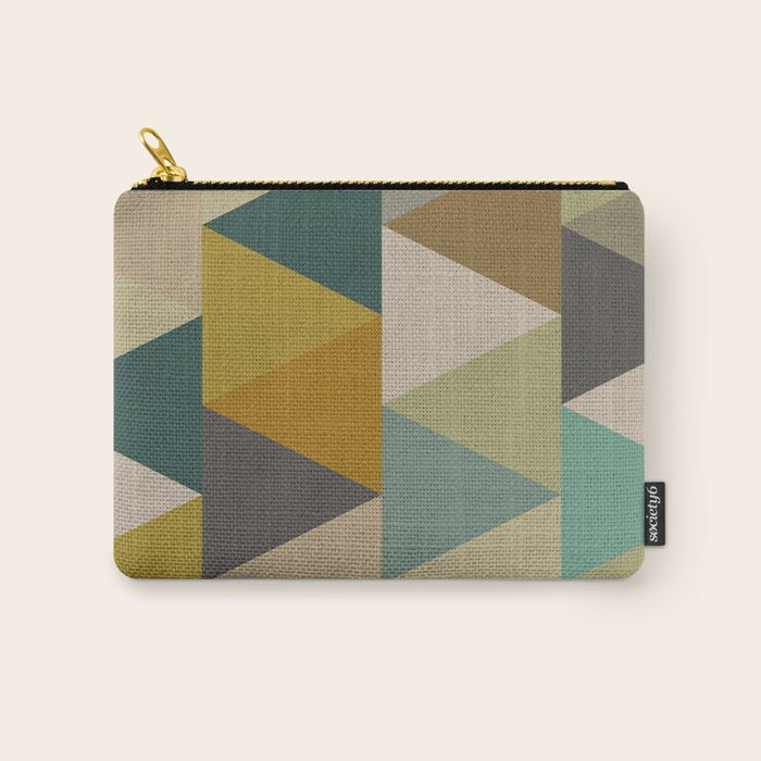 geometric mid century abstract nature green Carry All Pouch Gallery Image 1