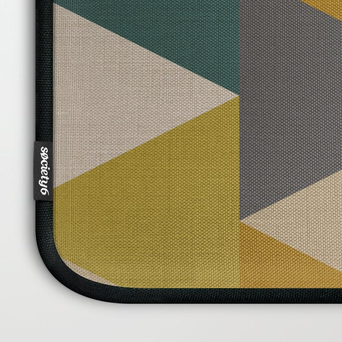 geometric mid century abstract nature green Laptop Sleeve Gallery Image 3