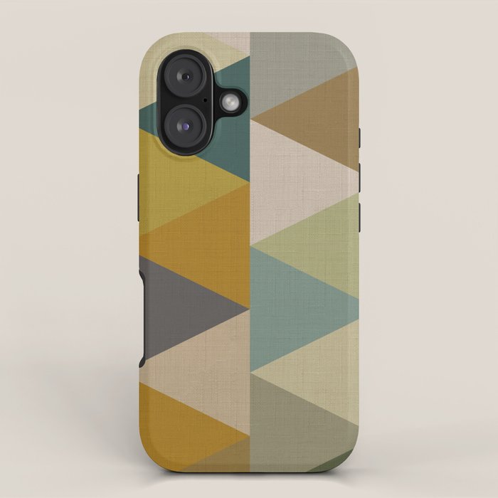 geometric mid century abstract nature green iPhone Case Gallery Image 1