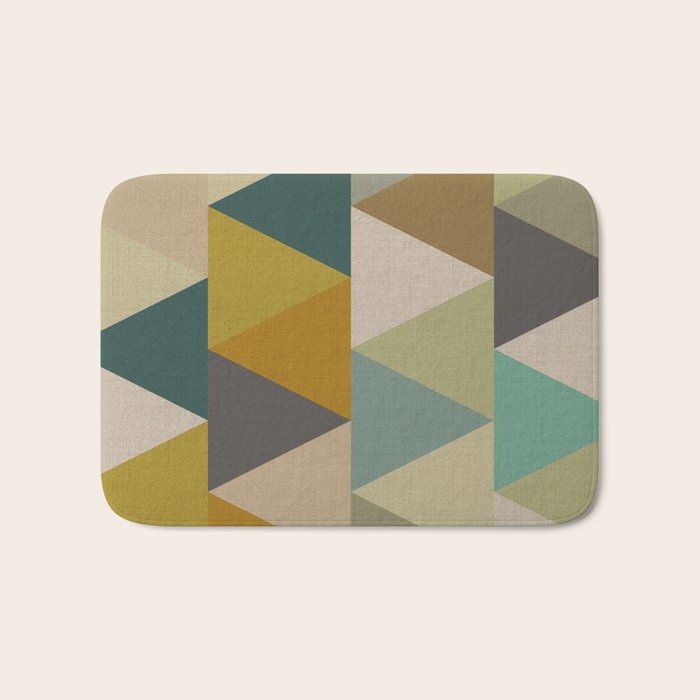 geometric mid century abstract nature green Bath Mat Gallery Image 1
