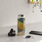 geometric mid century abstract nature green Water Bottle Gallery Image 4