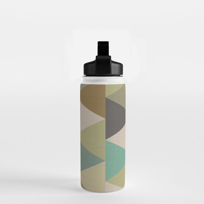 geometric mid century abstract nature green Water Bottle Gallery Image 2