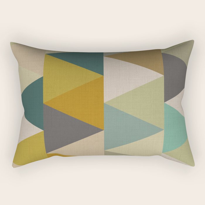 geometric mid century abstract nature green Rectangular Pillow Gallery Image 2