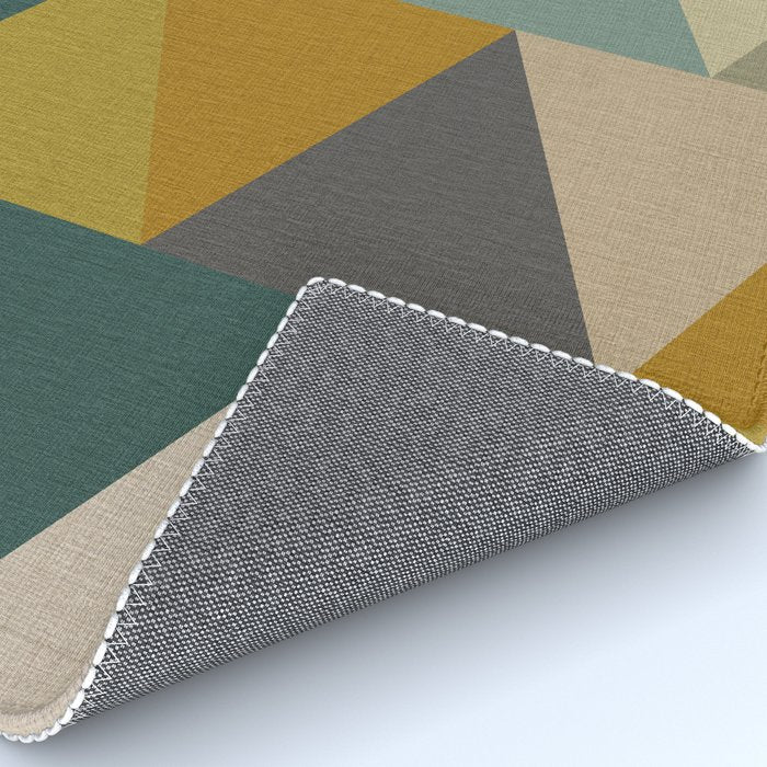 geometric mid century abstract nature green Rug Gallery Image 4