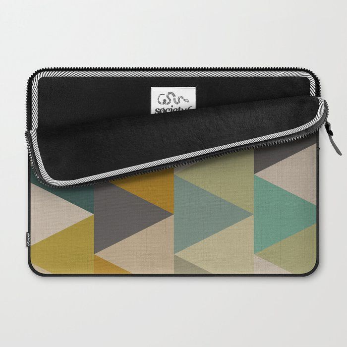 geometric mid century abstract nature green Laptop Sleeve Gallery Image 2