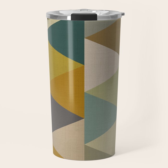 geometric mid century abstract nature green Travel Mug Gallery Image 1
