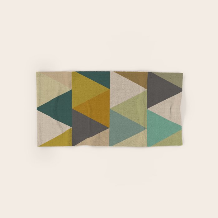 geometric mid century abstract nature green Bath Towel Gallery Image 1