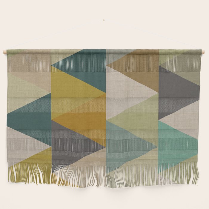 geometric mid century abstract nature green Wall Hanging Gallery Image 1