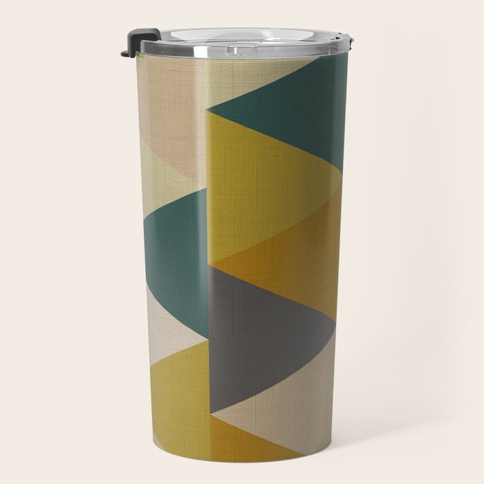 geometric mid century abstract nature green Travel Mug Gallery Image 3