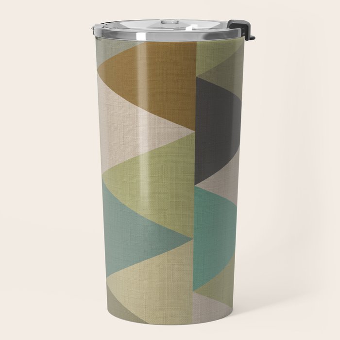 geometric mid century abstract nature green Travel Mug Gallery Image 2