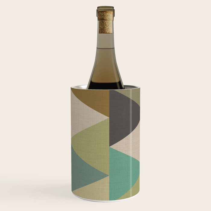 geometric mid century abstract nature green Wine Chiller Gallery Image 3