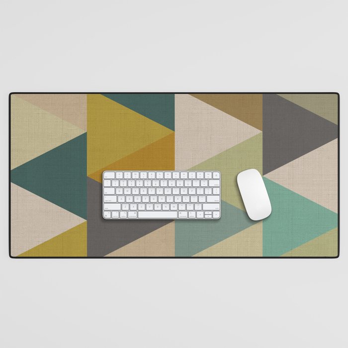 geometric mid century abstract nature green Desk Mat Gallery Image 1