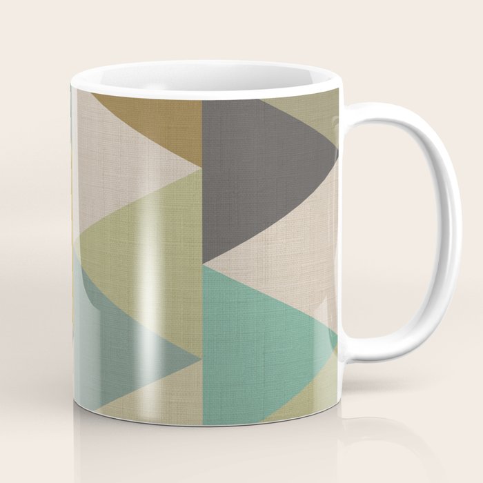 geometric mid century abstract nature green Coffee Mug Gallery Image 1