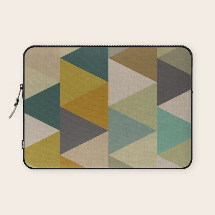 geometric mid century abstract nature green Laptop Sleeve Gallery Image 1