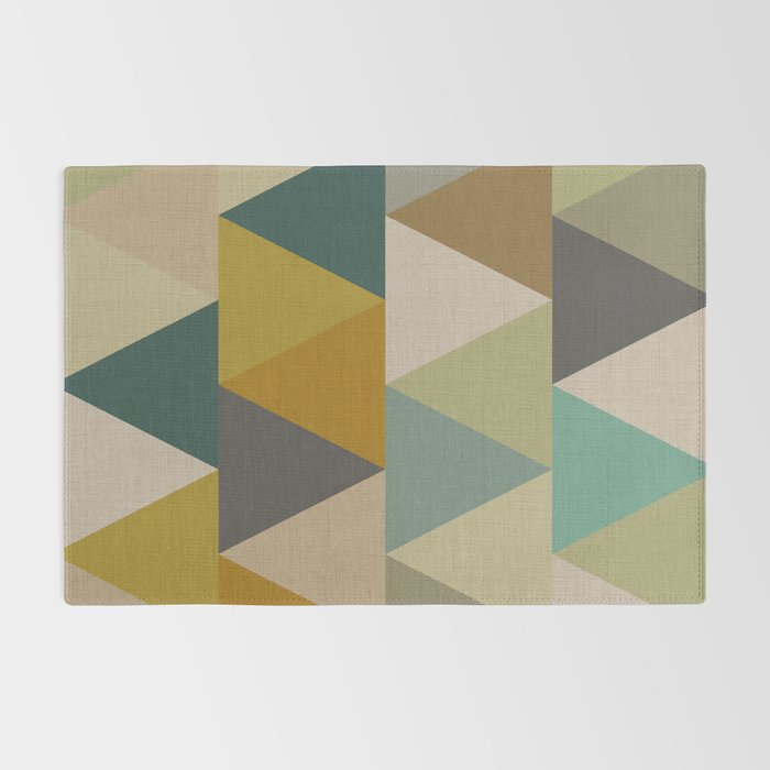 geometric mid century abstract nature green Rug Gallery Image 2