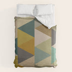 geometric mid century abstract nature green Duvet Cover Gallery Image 6