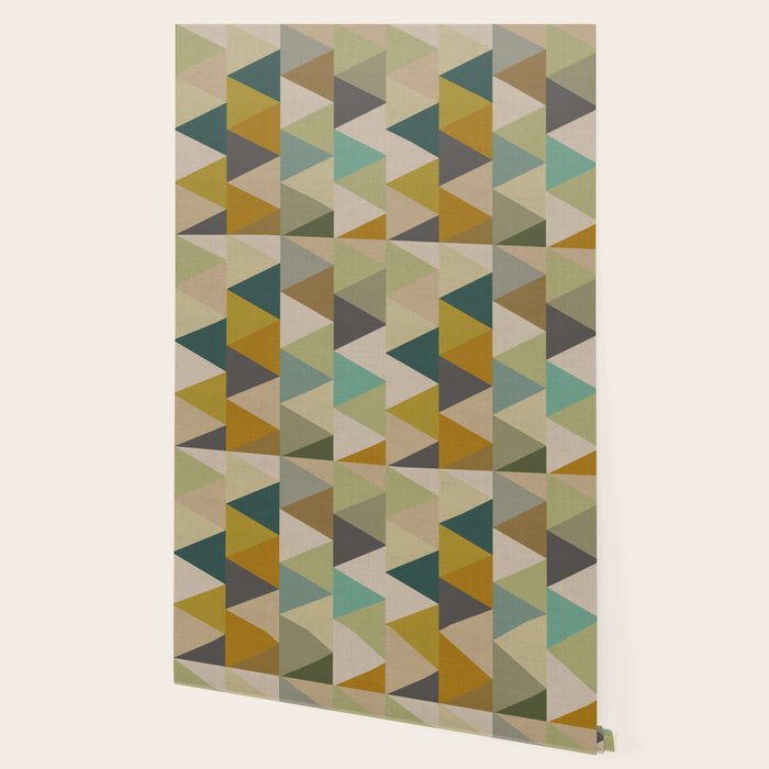 geometric mid century abstract nature green Wallpaper Gallery Image 2