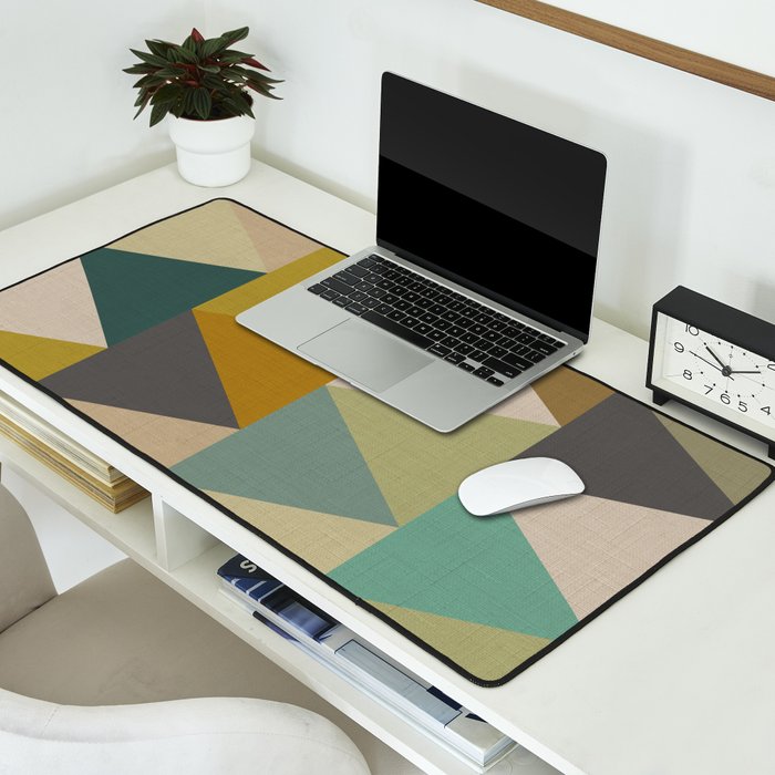 geometric mid century abstract nature green Desk Mat Gallery Image 2