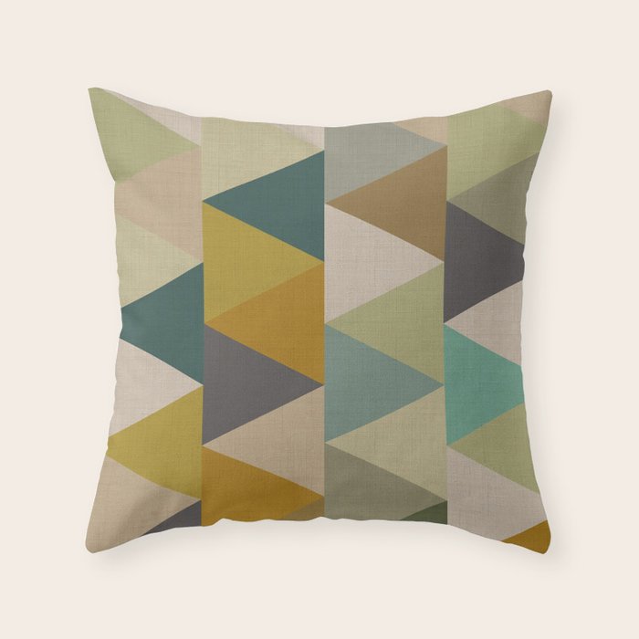 geometric mid century abstract nature green Throw Pillow Gallery Image 6