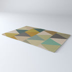 geometric mid century abstract nature green Rug Gallery Image 3
