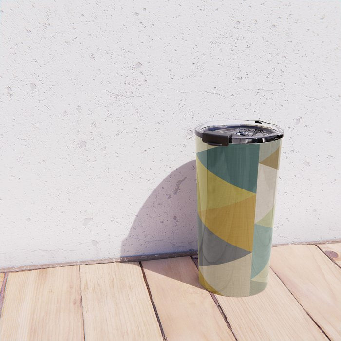 geometric mid century abstract nature green Travel Mug Gallery Image 4