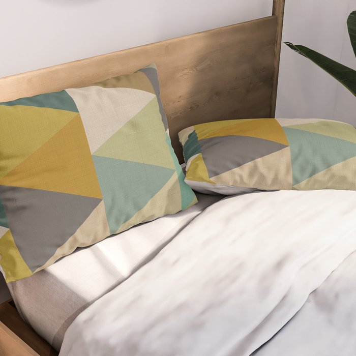 geometric mid century abstract nature green Pillow Sham Gallery Image 2