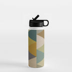geometric mid century abstract nature green Water Bottle Gallery Image 1