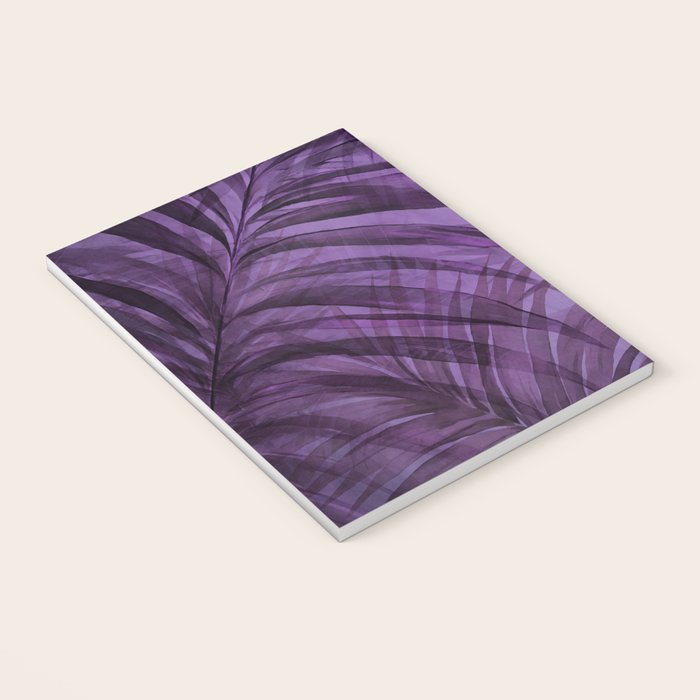 Lush Tropical Midnight Garden Purple Palm Grove  Notebook Gallery Image 3