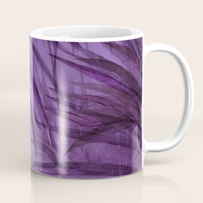 Lush Tropical Midnight Garden Purple Palm Grove  Coffee Mug Gallery Image 1